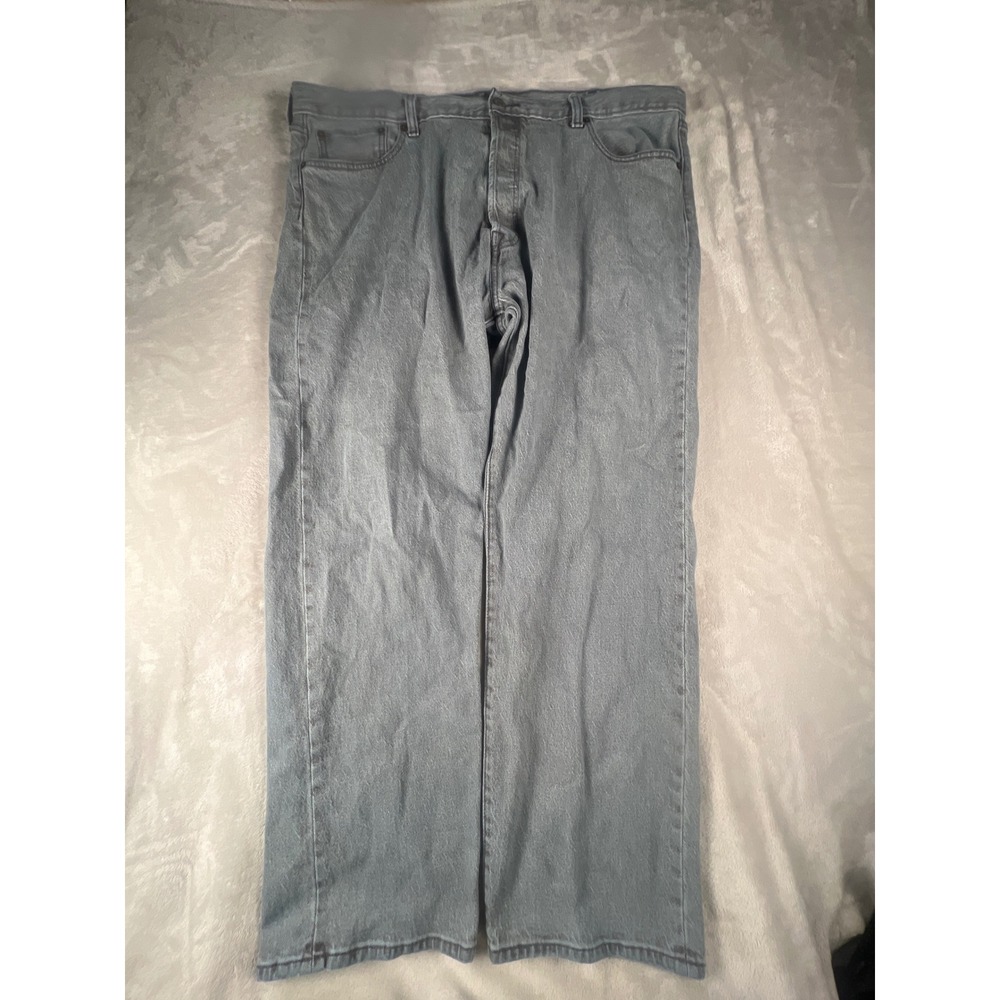 Levis 501 Original Fit Mens Grey Straight Leg Button Fly Jeans W42 L30 501-2370